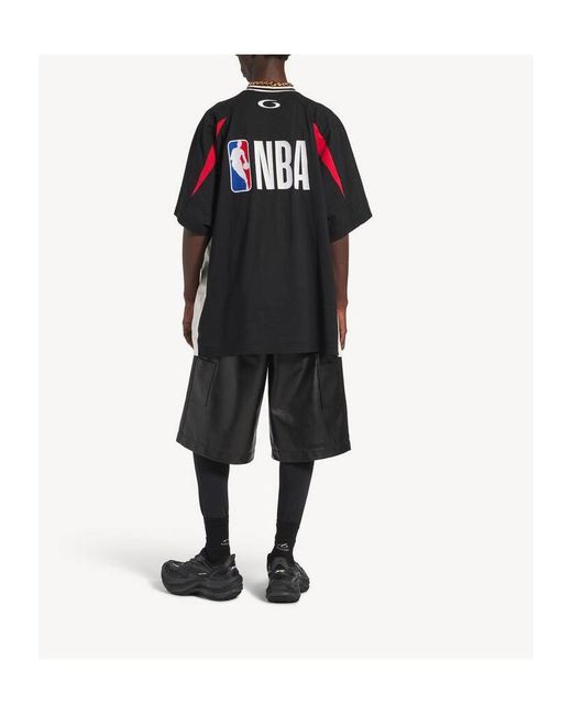 Balenciaga Black Nba Collaboration Oversized T-Shirt for men