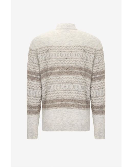 Brunello Cucinelli Gray High-Neck Long-Sleeved Knitwear for men