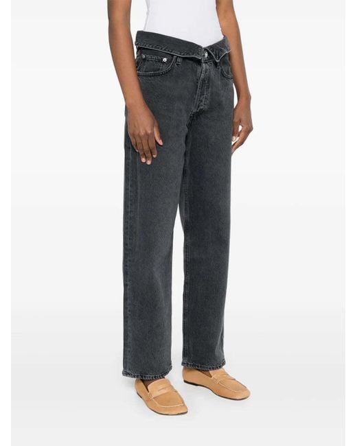 Agolde Gray High-Waisted Jeans