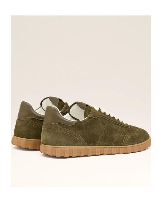 AMI Green Suede Lace-Up Sneakers