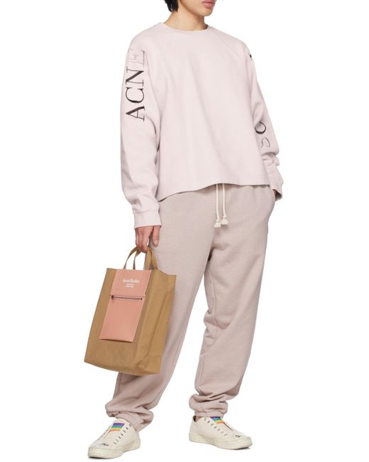 Acne Natural Logo Embroidered Crewneck Sweatshirt for men
