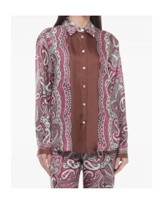 P.A.R.O.S.H. Multicolor Silk Paisley-Print Long-Sleeve Shirt