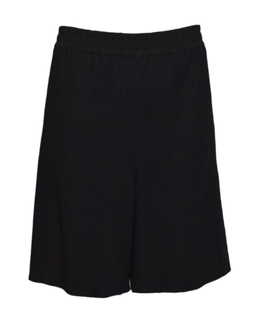 Jil Sander Black Honeycomb Relaxed Fit Shorts for men