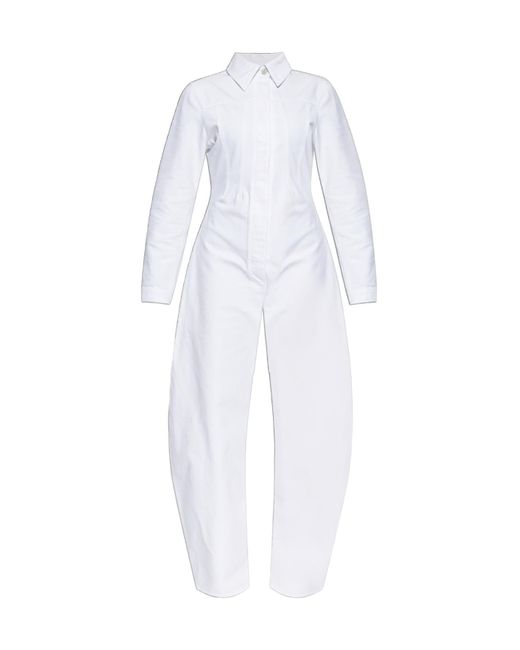 Alaïa White Alaa Round Denim Jumpsuit