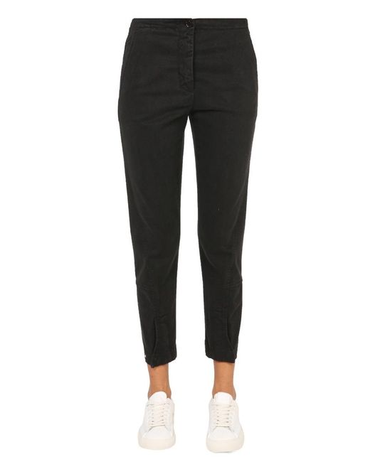Aspesi Black Frank Straight Leg Cropped Pants
