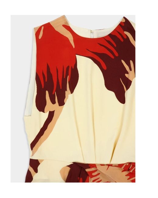 Johanna Ortiz Red Odyssey Floral-Print Midi Dress