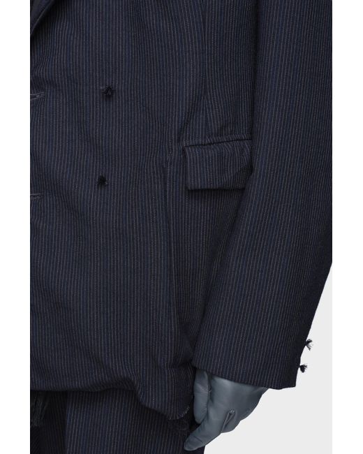 Maison Margiela Blue Wool Pinstripe Jacket