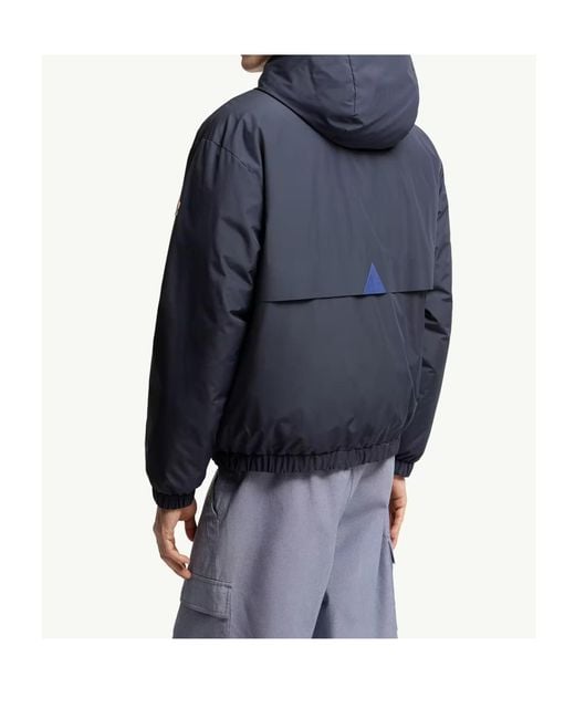 Moncler Blue Grenoble Logo Patch Reversible Jacket for men