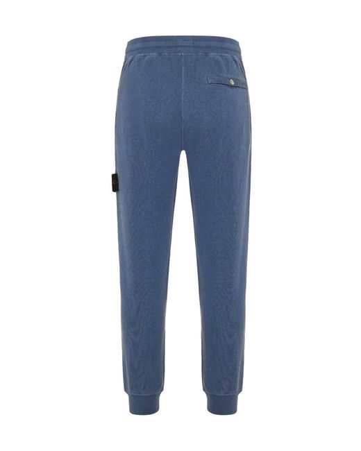 Stone Island Blue Compass-Badge Cotton Track Pants for men