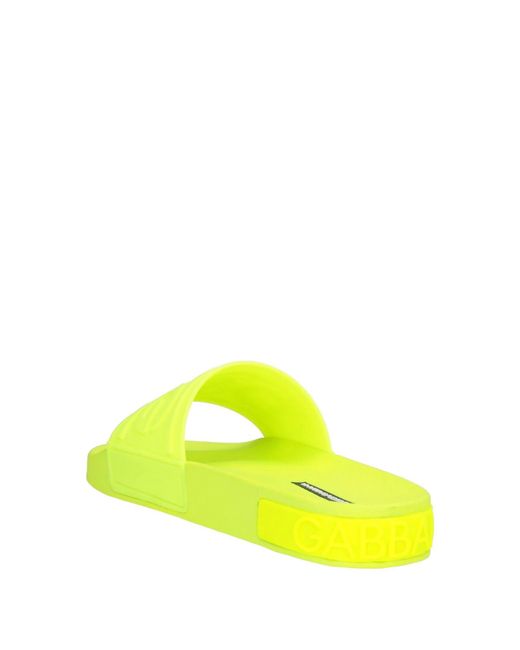 Dolce & Gabbana Yellow Minimalist Slide Sandals
