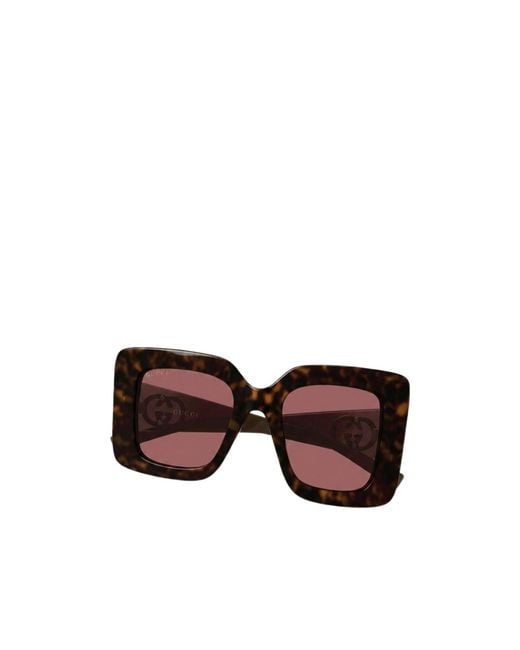 Gucci Purple Eyewear Butterfly Frame Sunglasses