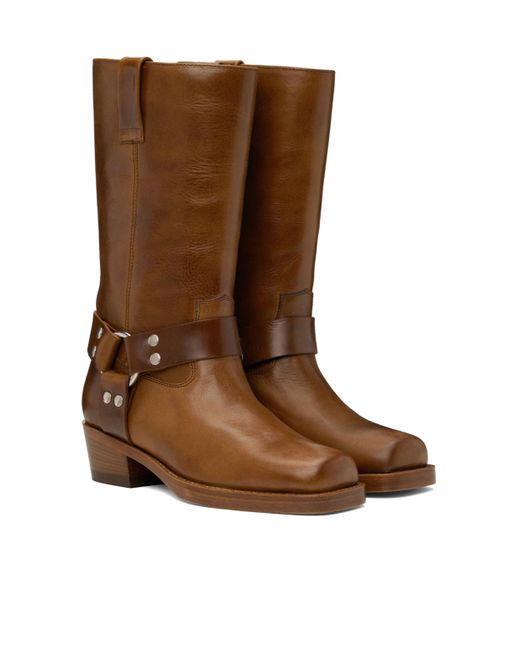 Paris Texas Brown Square Toe Boots