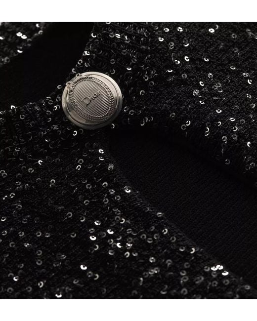 Dior Black Short-Sleeved Peplum Sweater