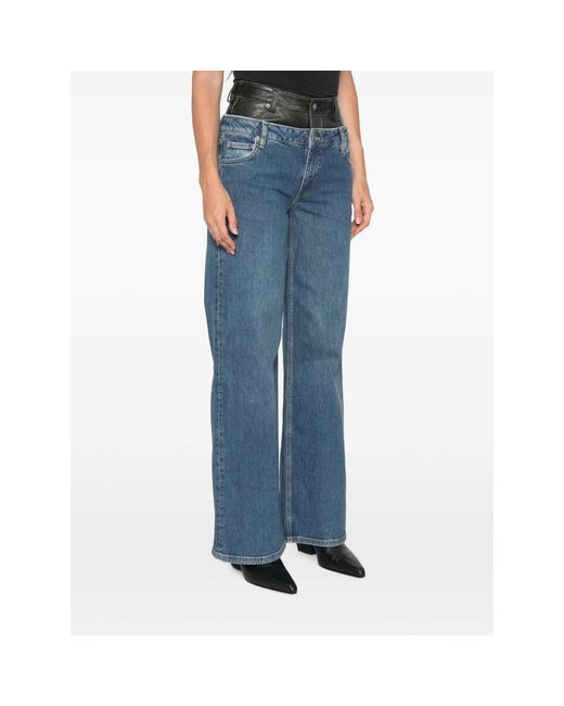 Jonathan Simkhai Blue Layered-Waistband Jeans