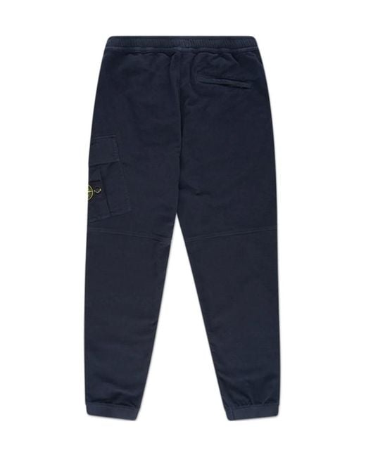 Stone Island Blue Logo Casual Pants for men