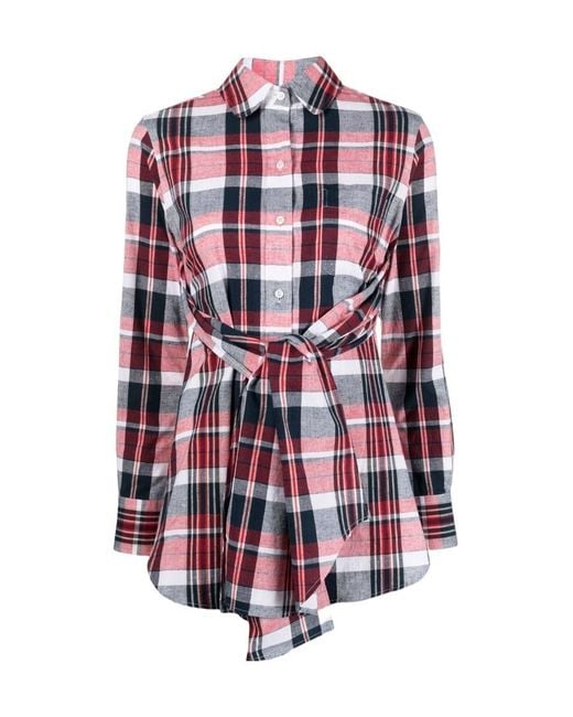 Thom Browne Checkered Open Back Twisted Shirt