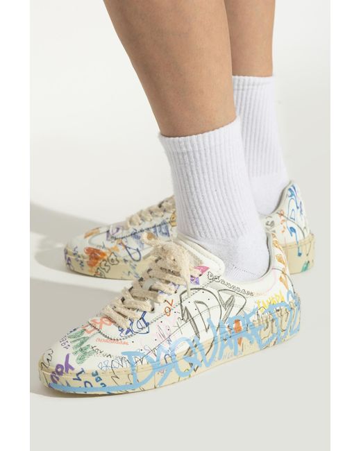 DSquared² Blue Rider Graphic Printed Low-Top Sneakers