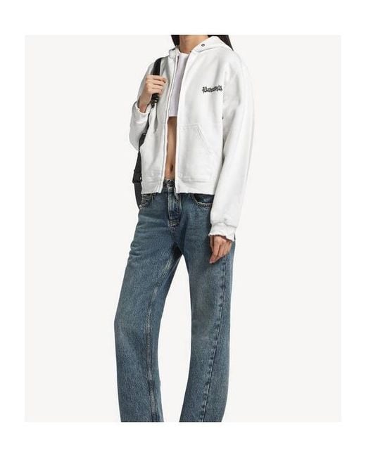 Balenciaga White Cotton Salon De Couture Zip-Up Hoodie