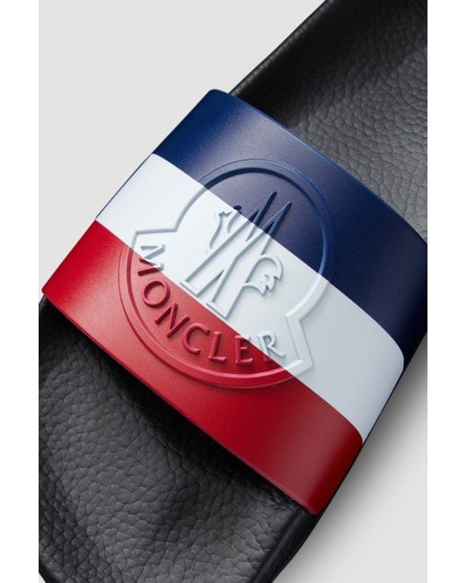 Moncler White Basile Slides for men