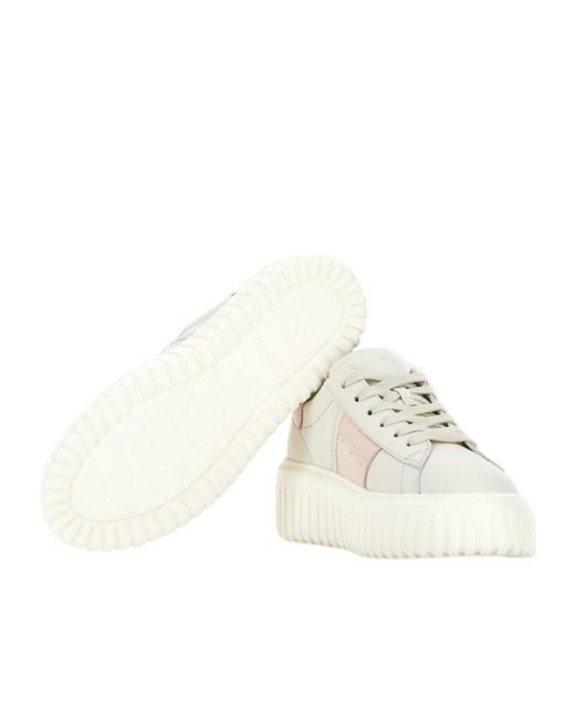 Hogan White H-Stripe Logo Printed Sneakers