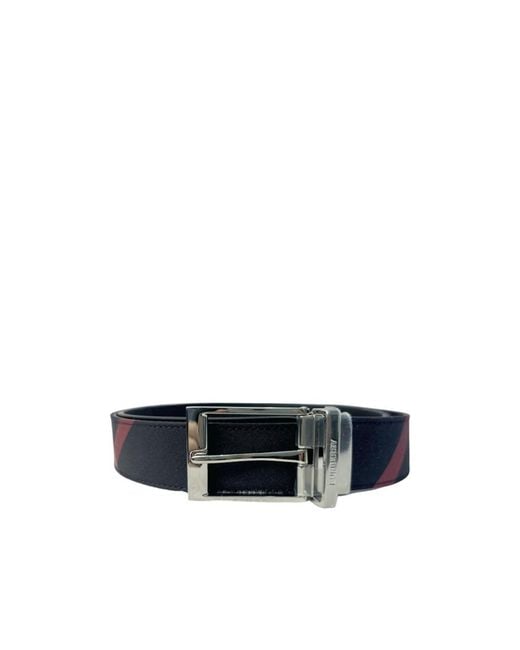 Burberry White Reversible Check Belt for men