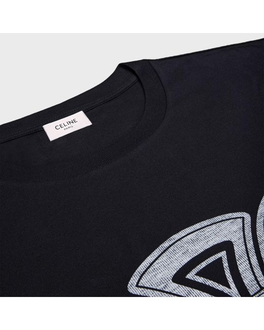 Céline Black Crew Neck T-Shirt With Logo for men