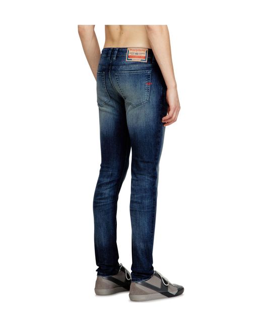 DIESEL Blue Button-Fastening Skinny Jeans for men