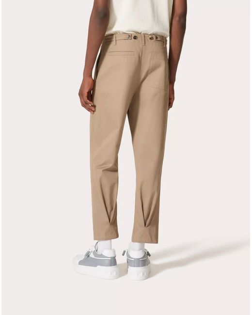 Valentino Natural Mid-Rise Straight Leg Trousers for men
