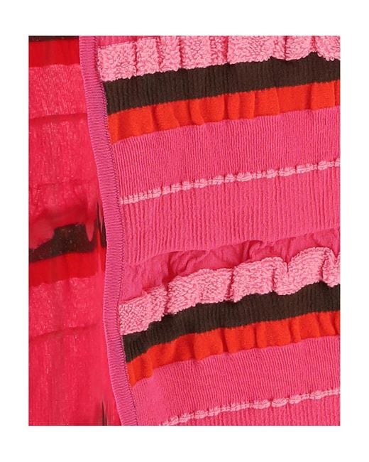 Jacquemus Pink Asymmetric Striped Skirt