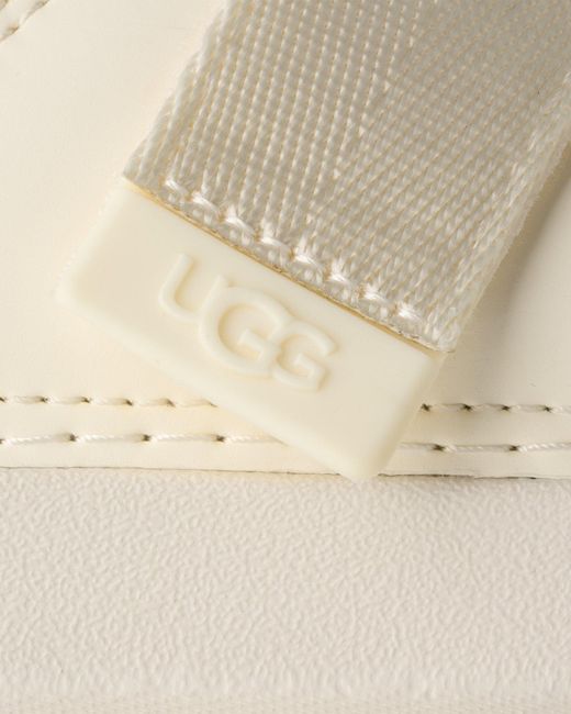 Ugg Natural Goldenglow Logo Embossed Slides