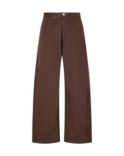 Ssstein Brown High-Rise Waist Wide-Leg Denim