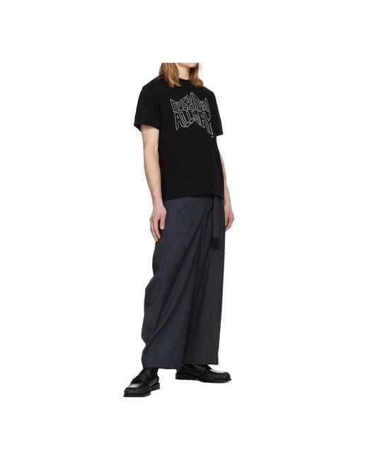 Sacai Black Short-Sleeved Crewneck T-Shirt for men