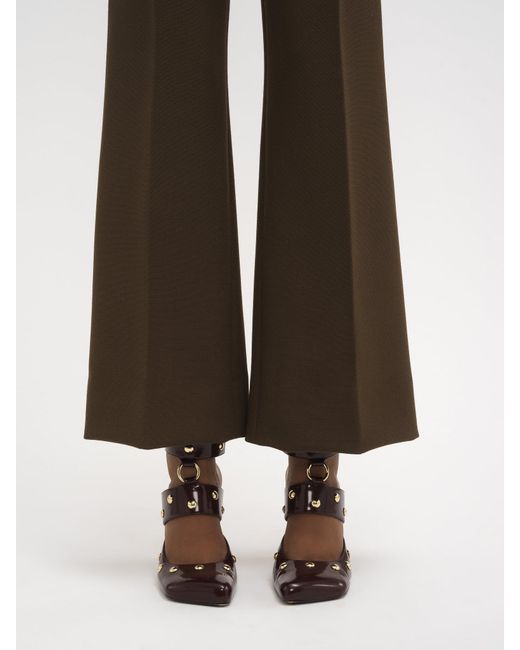 Chloé Brown Wool Bell-Bottom Pants