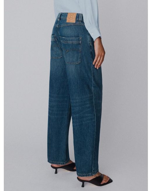 Marella Blue High-Waisted Mom-Fit Jeans
