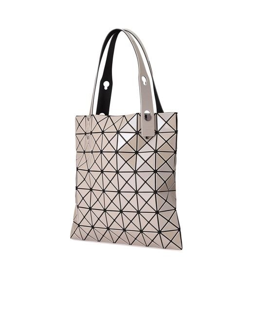 Issey Miyake White Geometric-Pattern Tote Bag
