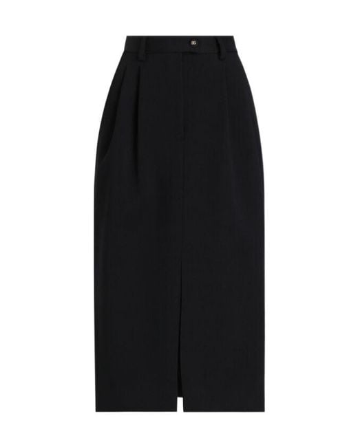 Dolce & Gabbana Black Calf-Length Pencil Skirt