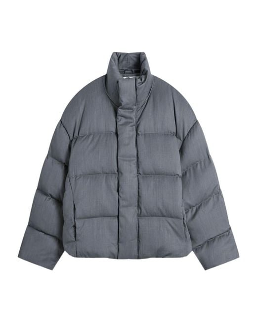 Entire studios Gray Stand Collar Down Jacket for men