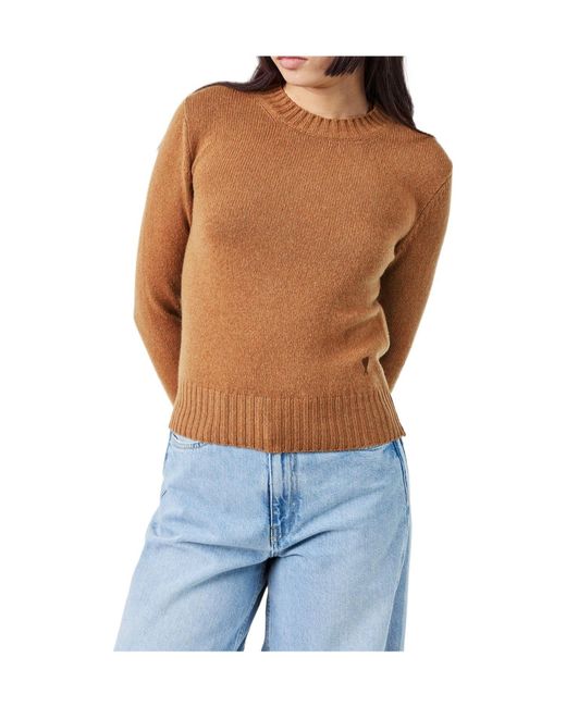 AMI Brown Crewneck Knit Sweater