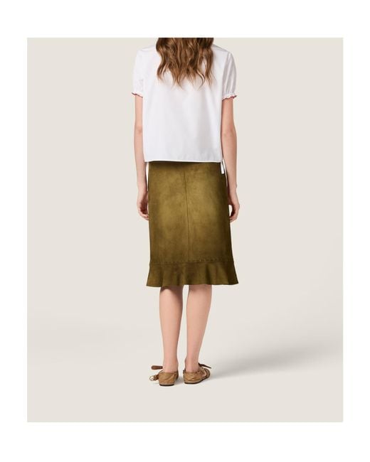 Miu Miu White Embroidered Poplin Shirt