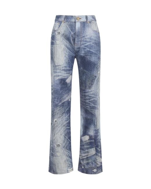 Roberto Cavalli Blue Button-Fastening Jeans