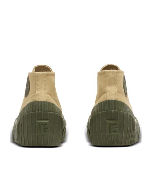 Balmain Green Riff Low Canvas Sneakers for men