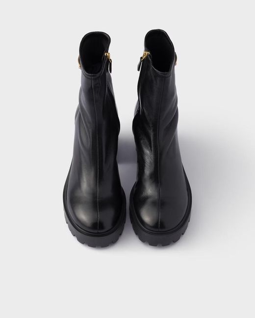 Prada Black Stretch-Nappa Leather Booties