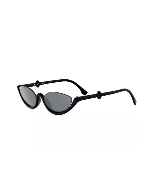 Fendi White Eyewear Oval Frame Sunglasses