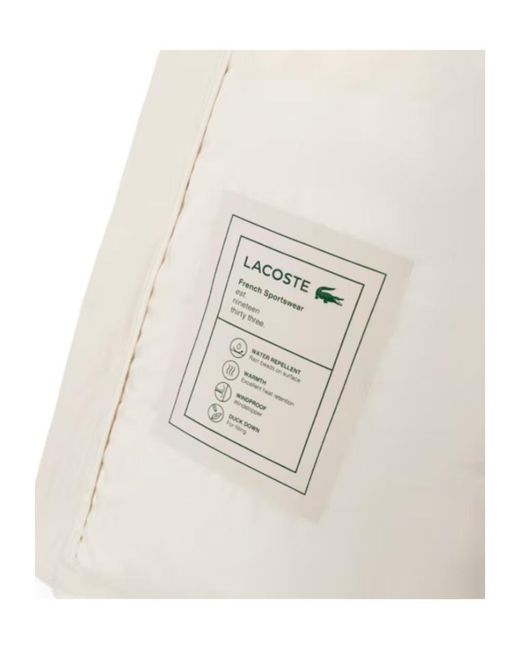 Lacoste White Zip-Up Padded Jacket for men