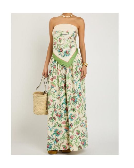 Etro White Floral-Print Cotton-Poplin Maxi Skirt