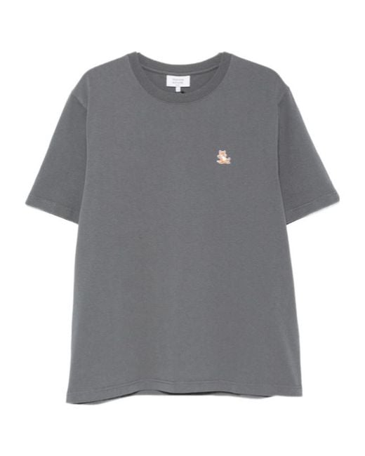 Maison Kitsuné Gray Short-Sleeved T-Shirt for men