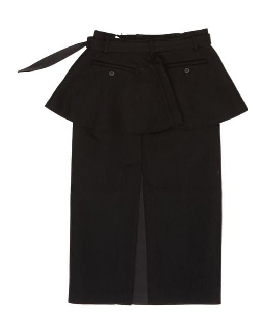 Sacai Black Belted Skirt