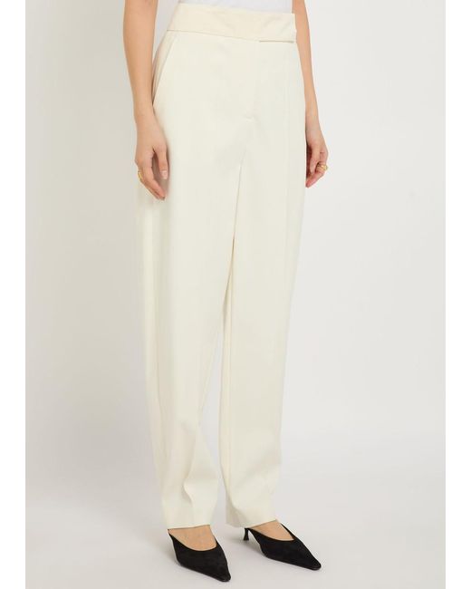 Joseph White Aix Tapered Stretch-Crepe Trousers
