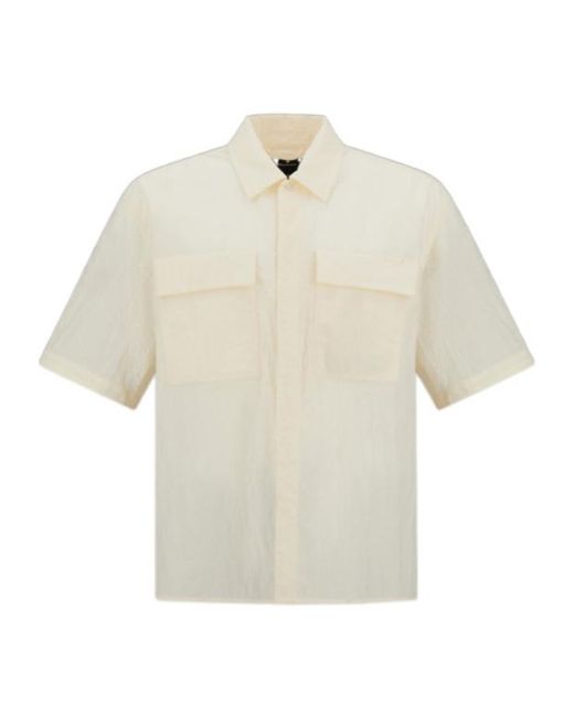 Herno White Flap-Pocket Short-Sleeve Shirt for men