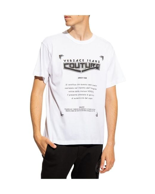 Versace Jeans White Couture Logo Statement T-Shirt for men